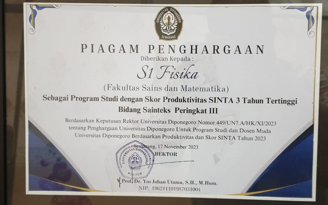 Achievements and Awards of the Undip Physics Department in 2023