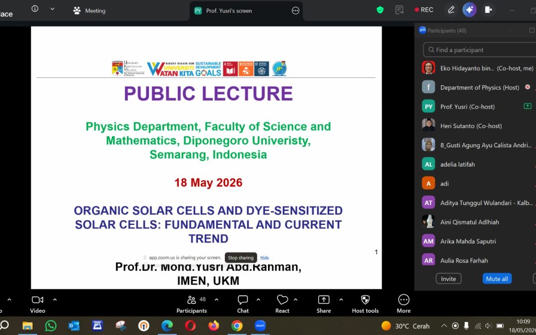 UNDIP Global Classroom Highlights Organic and Dye-Sensitized Solar Cells as Third-Generation Solar Technology